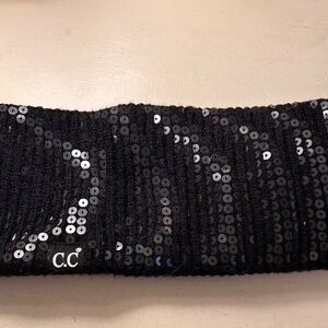 CC BLACK SEQUINED EAR WARMER